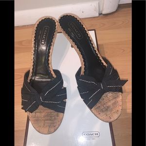 Coach black Bree kitten heel shoe sz 8